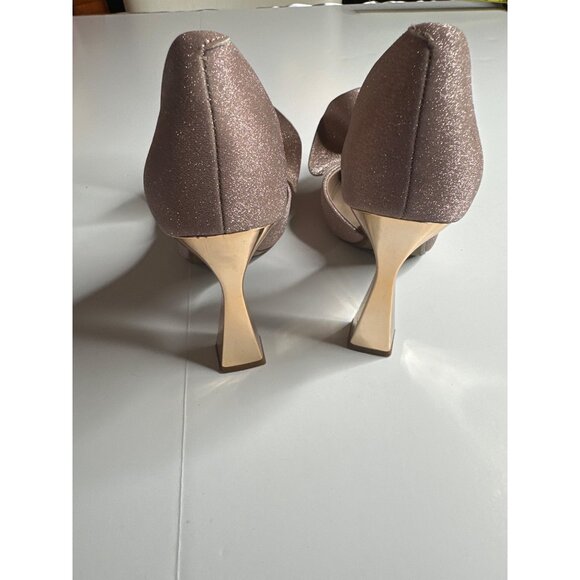 Betsey Johnson Glitter Bow High Heels Pointed Toe Pink Size 6M Made In China - Picture 3 of 7